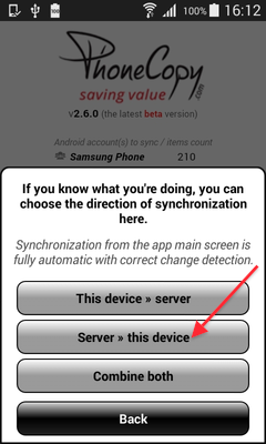 Choose This device >> server
