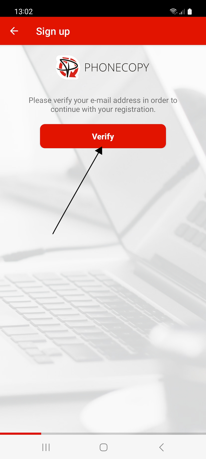 Verify email